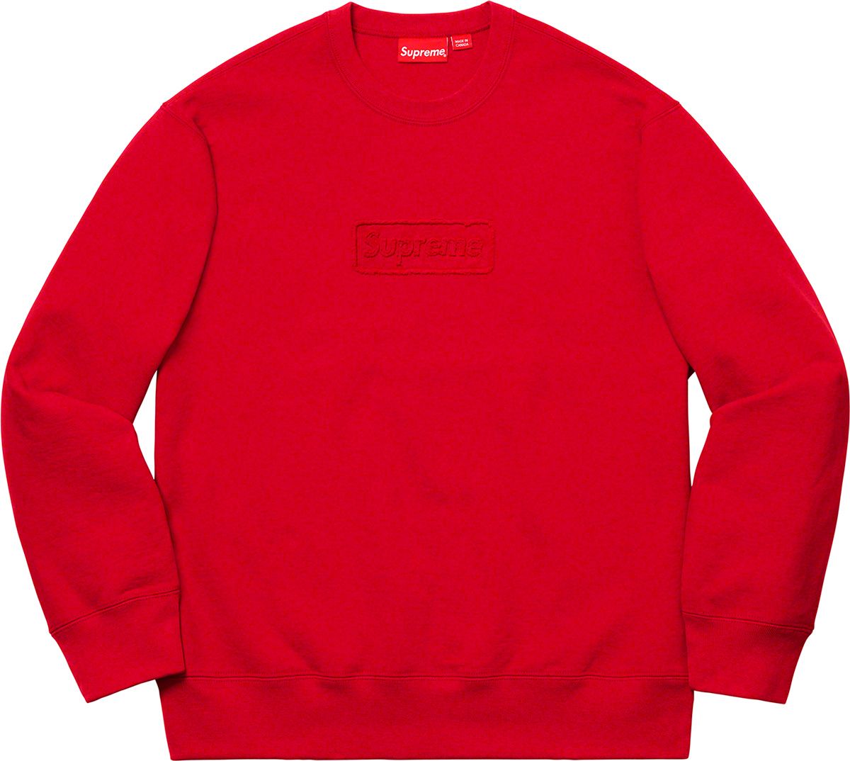 Supreme Cutout Logo Crewneck Red (2020)