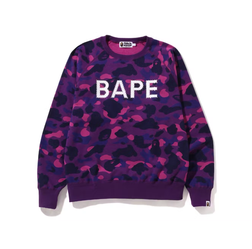 Bape Color Camo Crystal Stone Relaxed Crewneck Purple (2023)