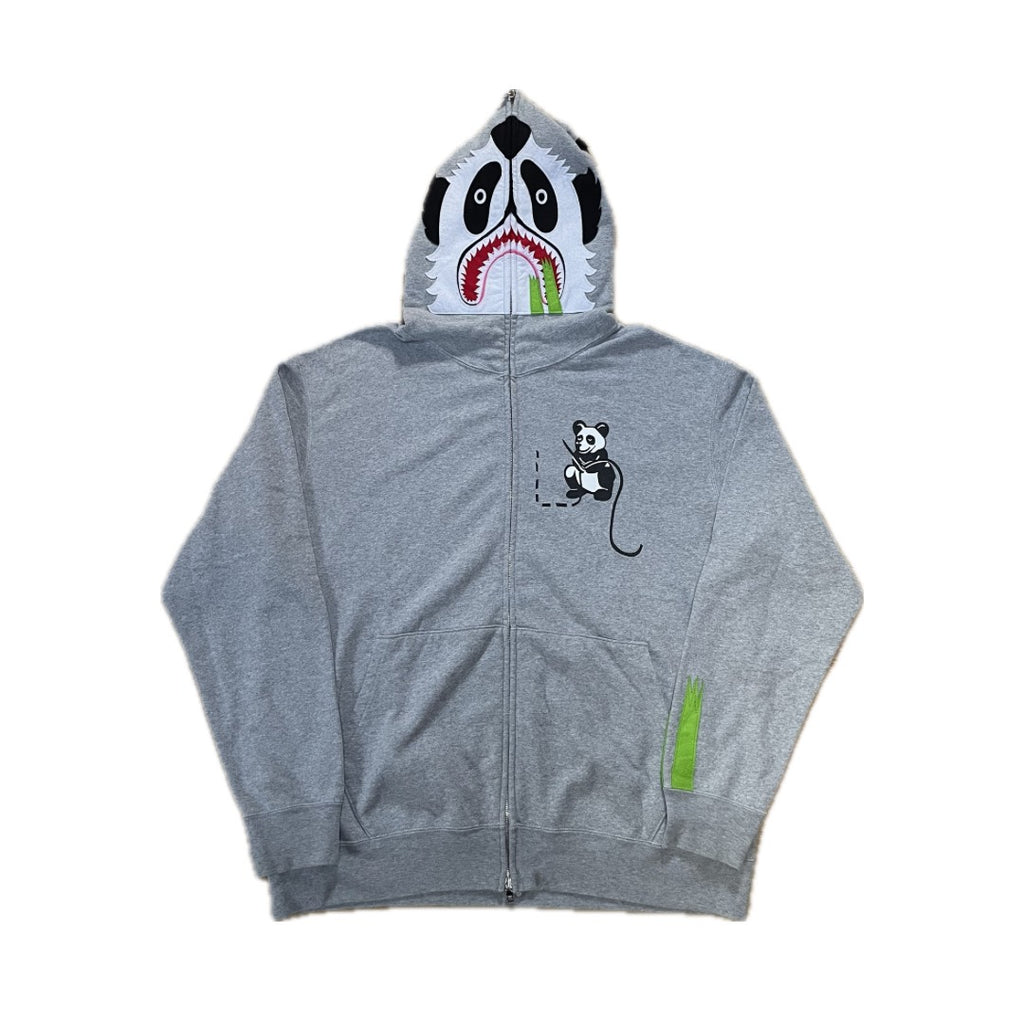 Bape Panda Full Zip Hoodie Grey (2010s)